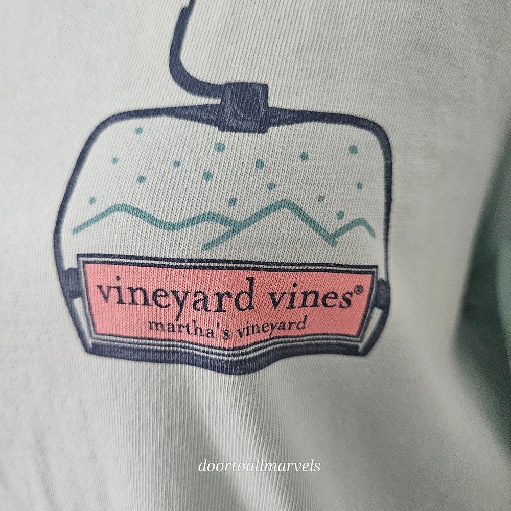 Vineyard Vines Graphic T-Shirt 100% Cotton SOFT Long Sleeve Ski Lift sz L - Picture 8 of 10